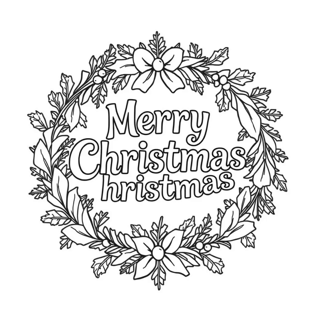 Merry Christmas coloring page