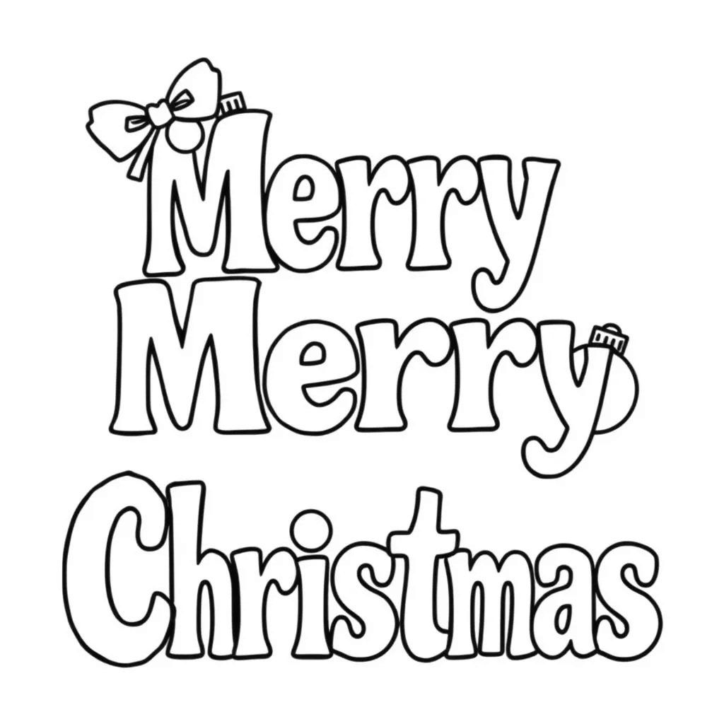 Merry Christmas coloring page