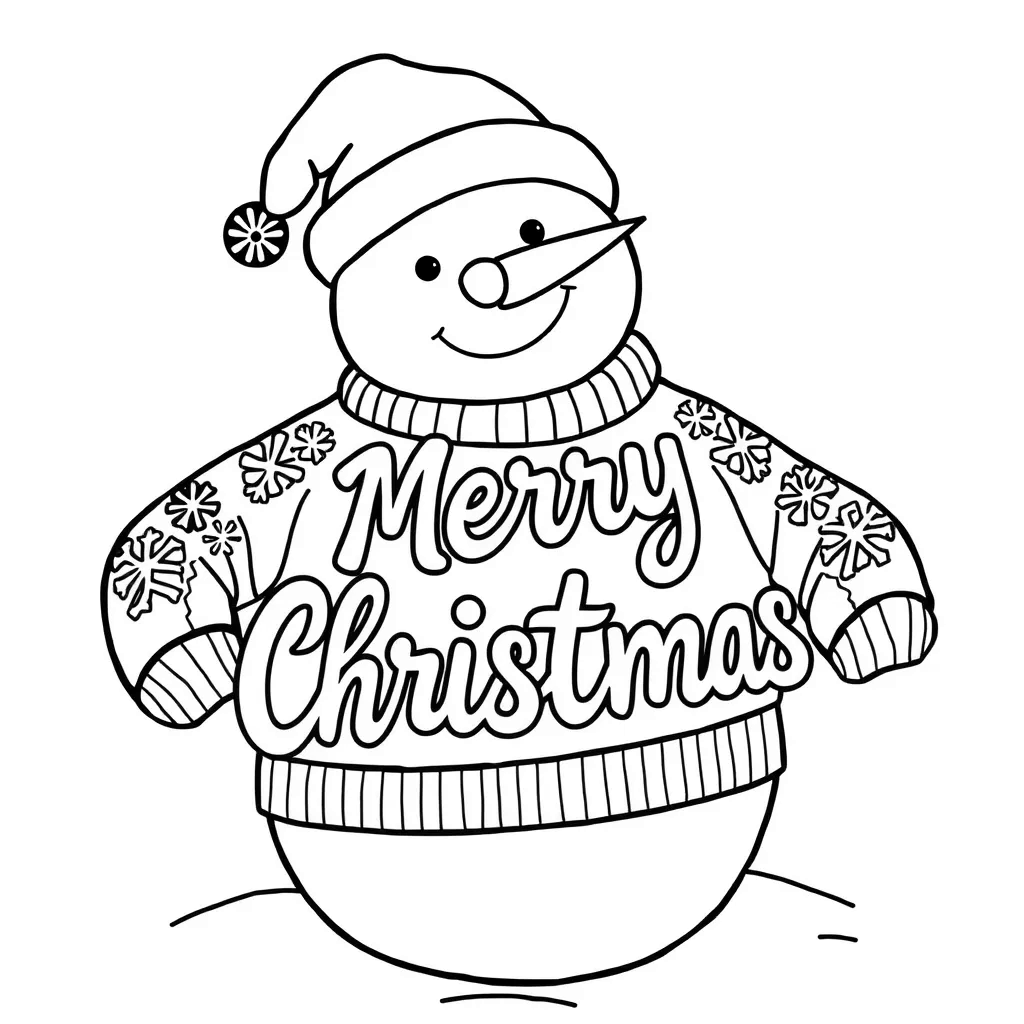 Merry Christmas coloring page
