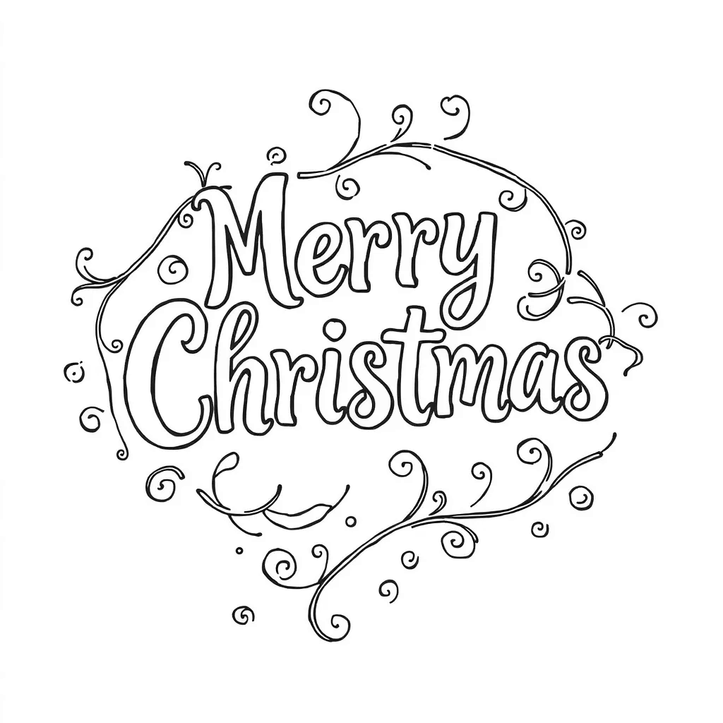 Merry Christmas coloring page