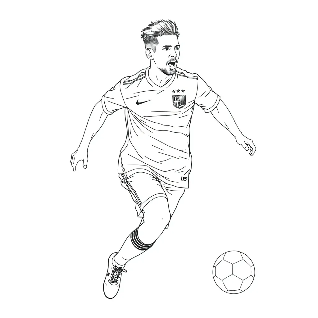 Messi coloring page