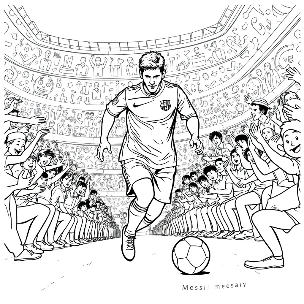 Messi coloring page