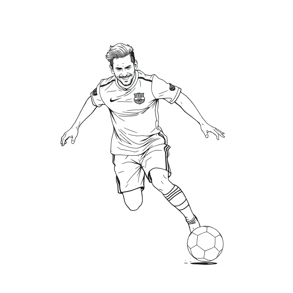 Messi coloring page