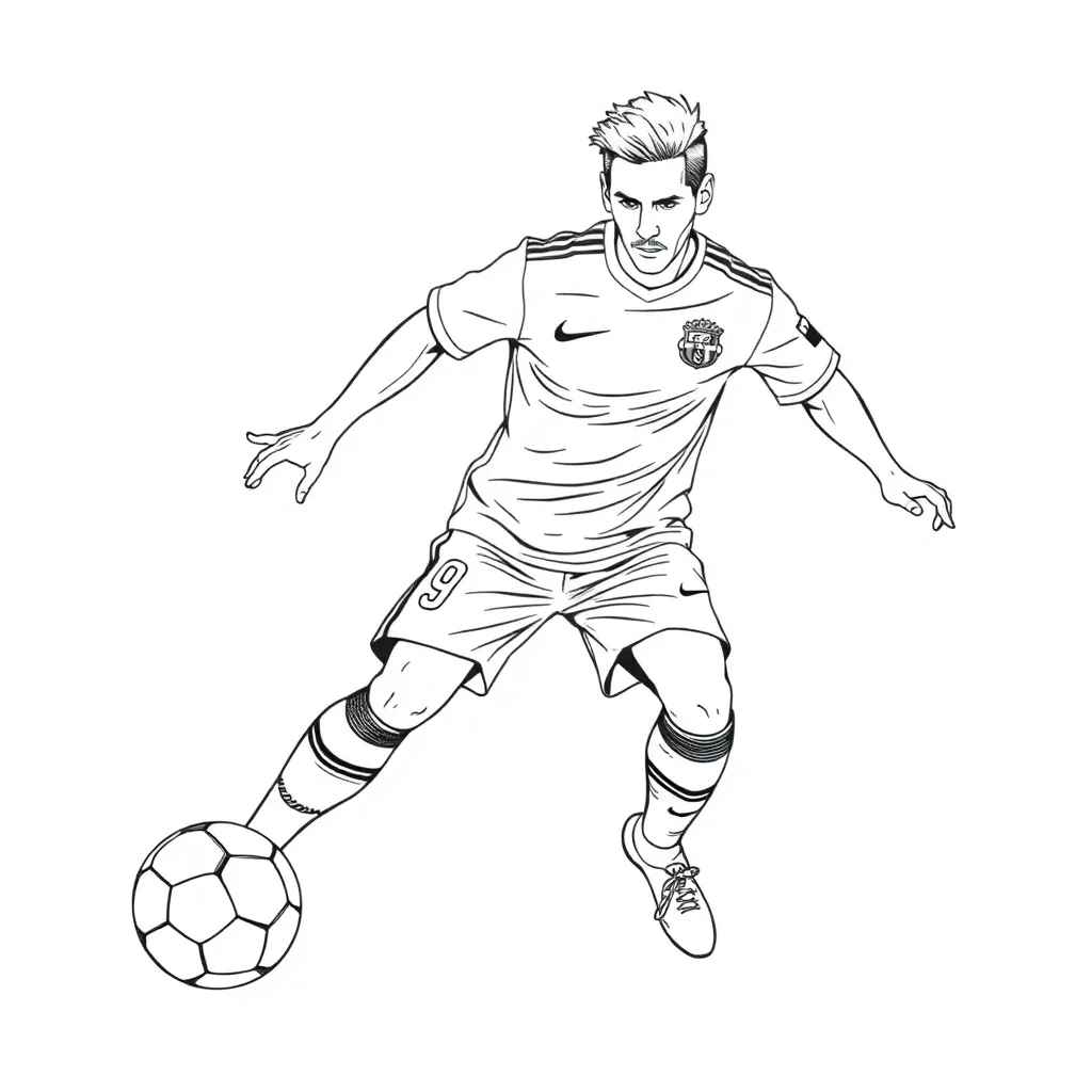 Messi coloring page