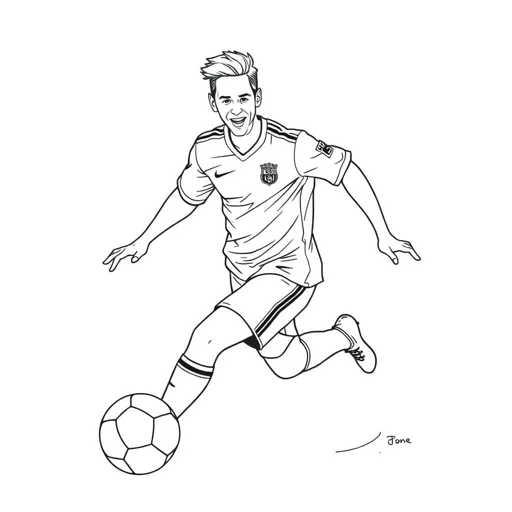 Messi coloring page