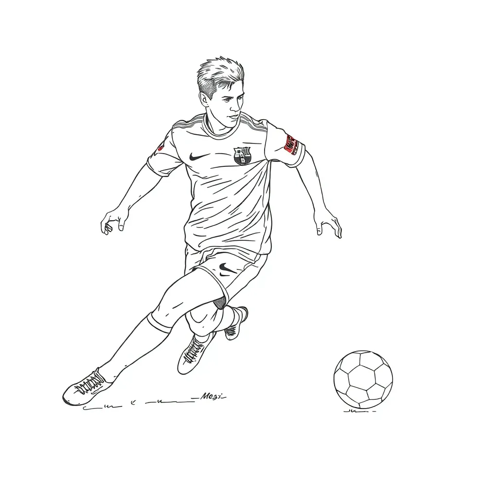 Messi coloring page