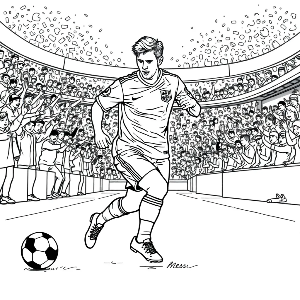 Messi coloring page