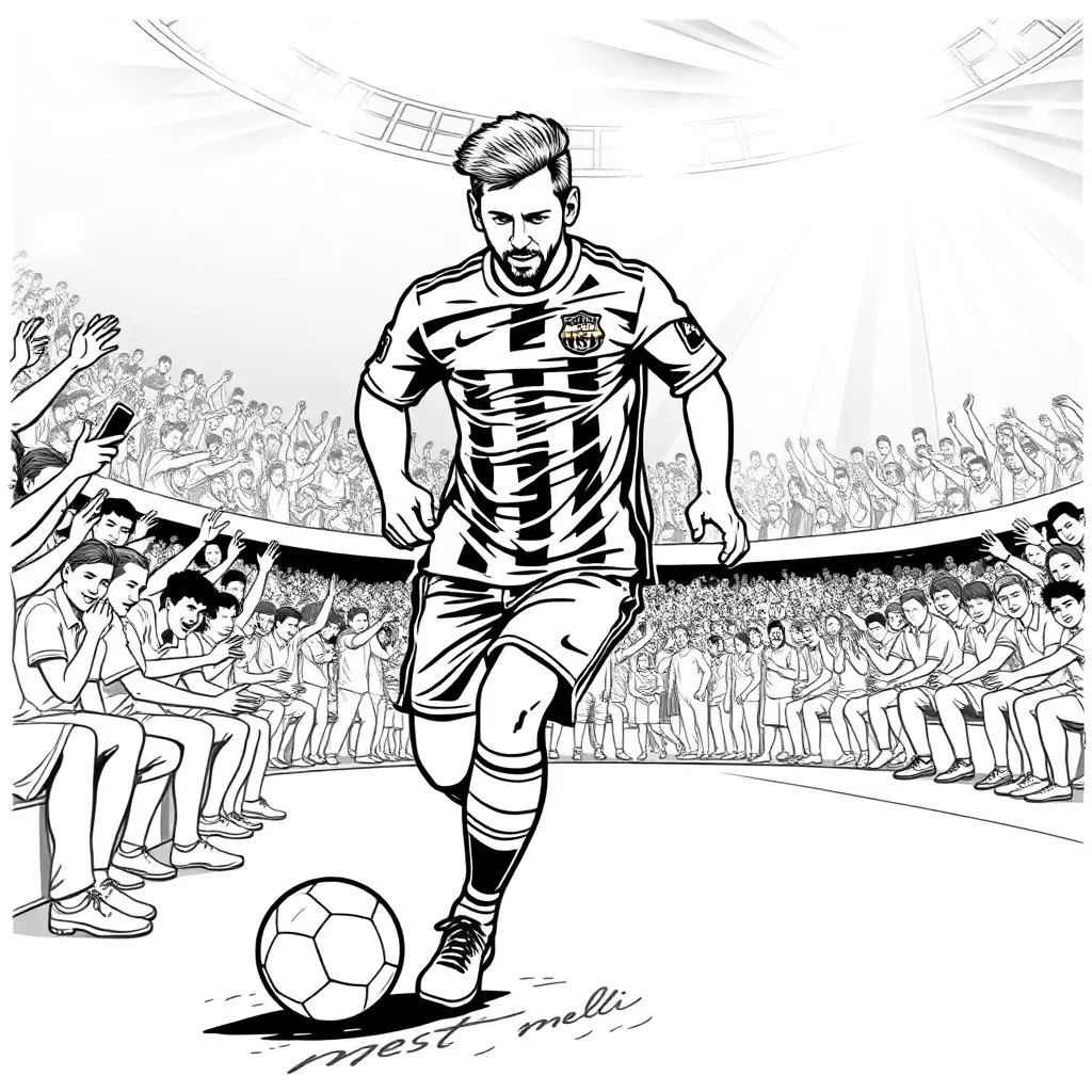 Messi coloring page