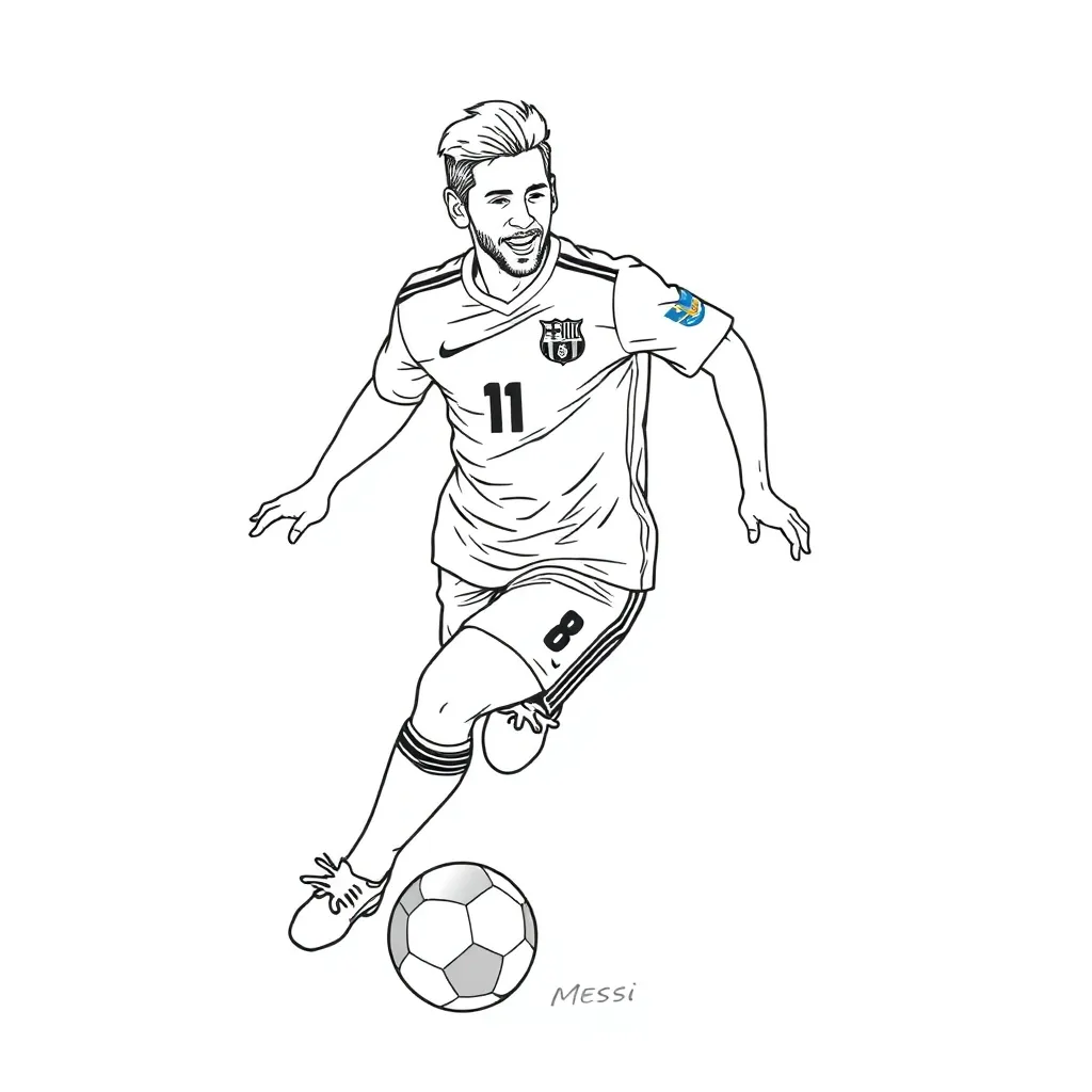 Messi coloring page