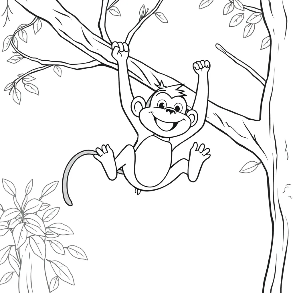 Monkey coloring page