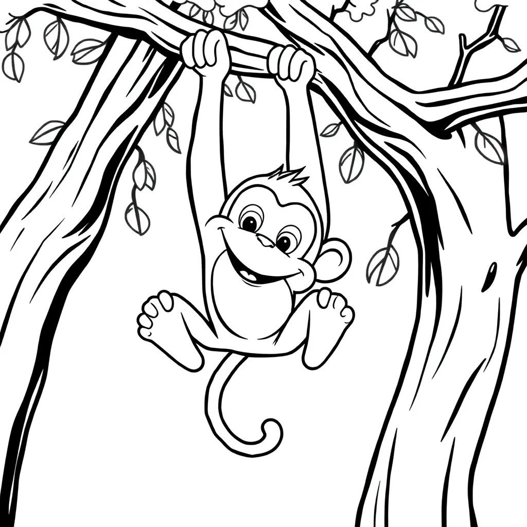 Monkey coloring page