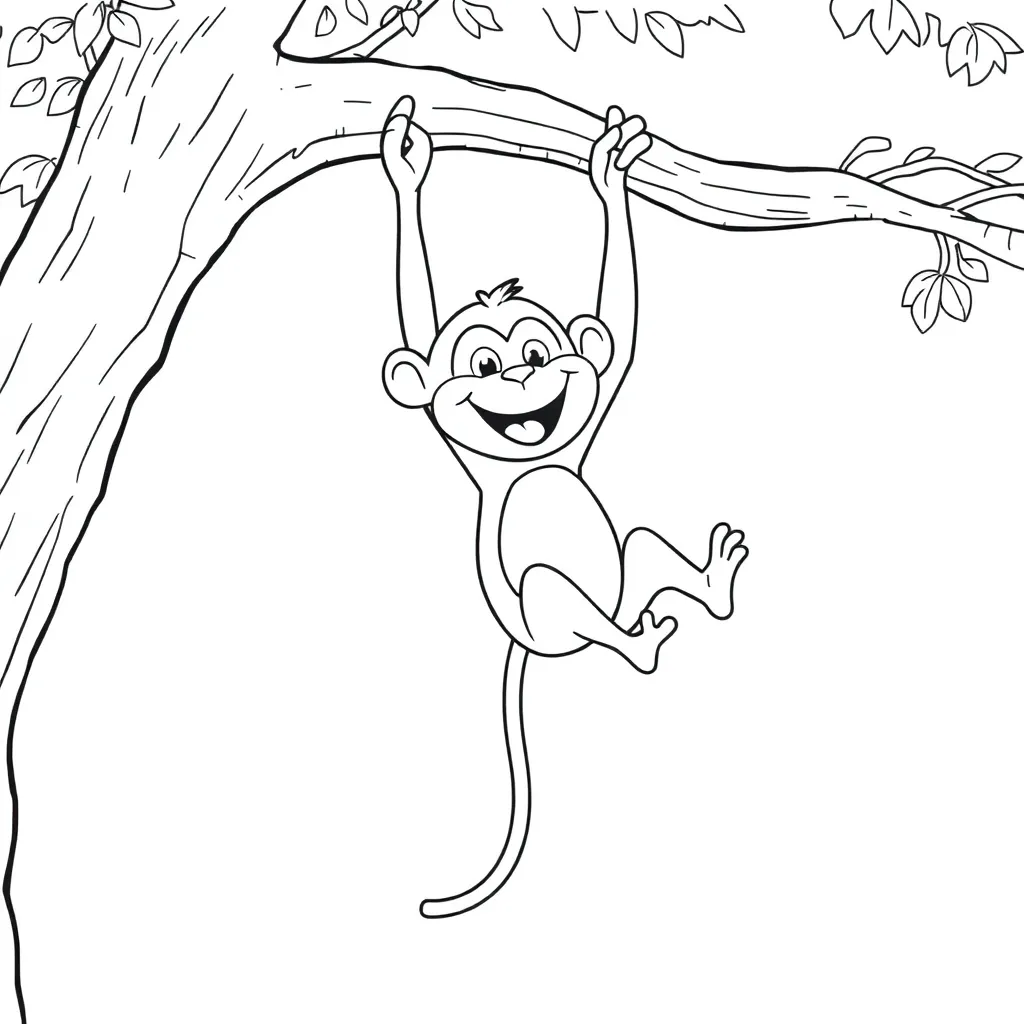 Monkey coloring page