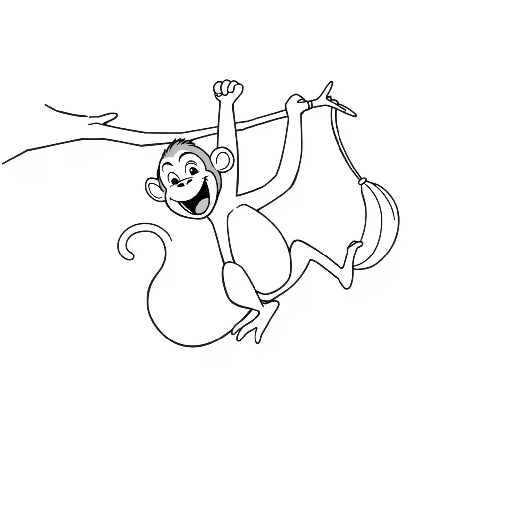 Monkey coloring page