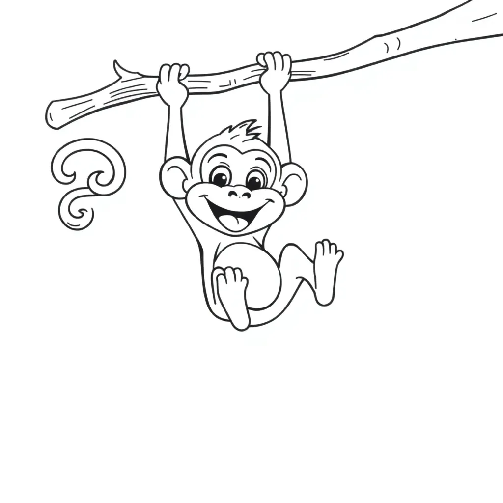 Monkey coloring page