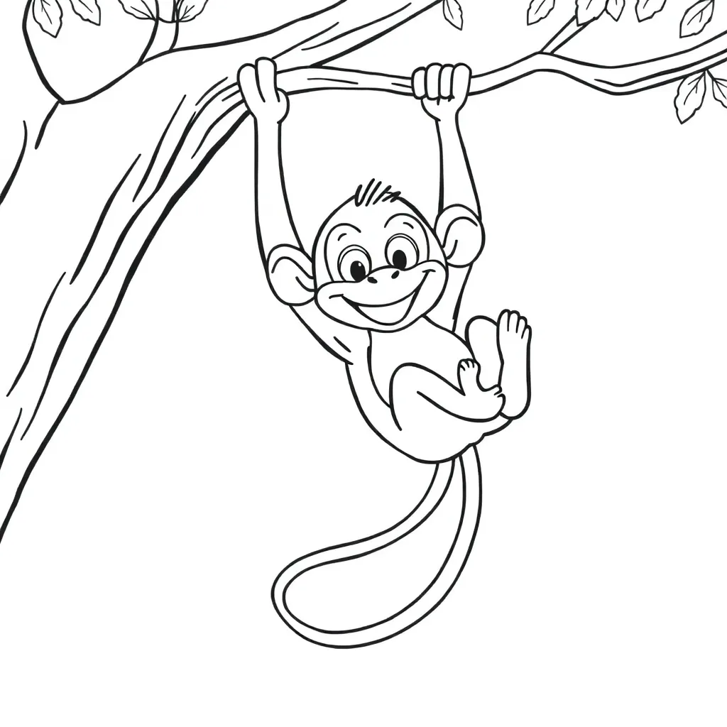 Monkey coloring page