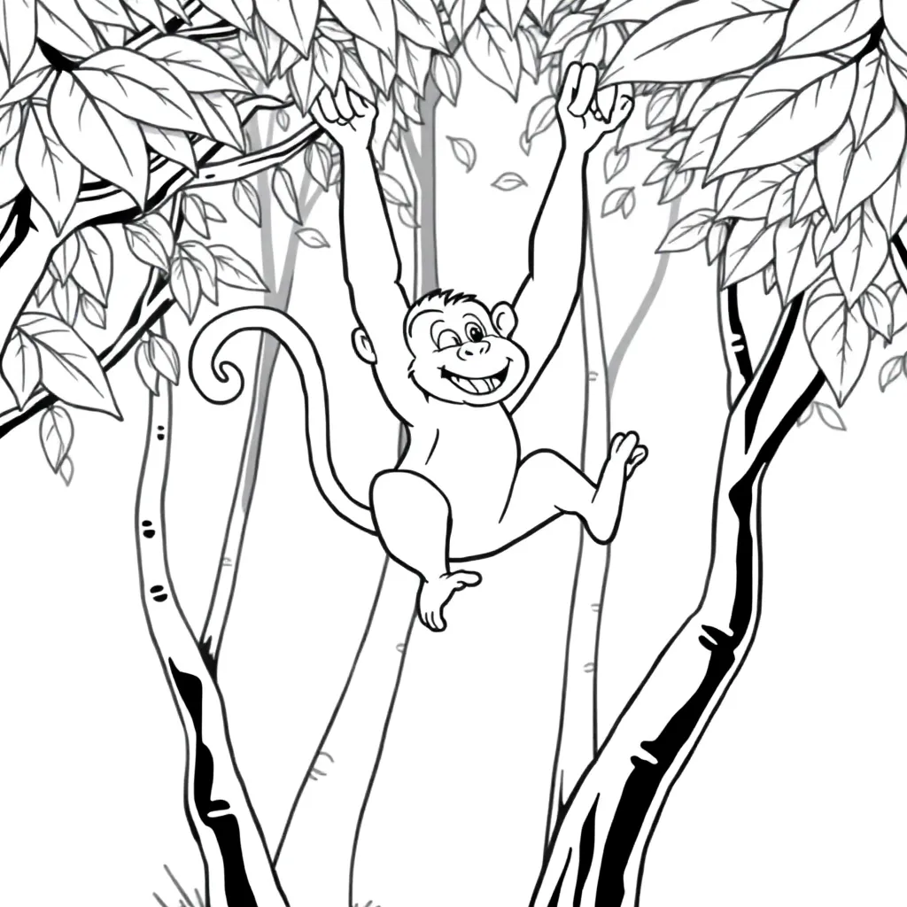 Monkey coloring page