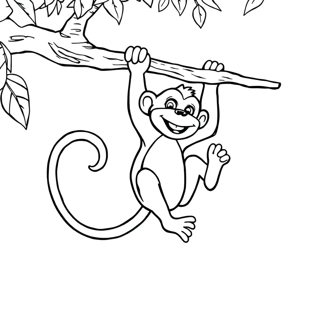 Monkey coloring page