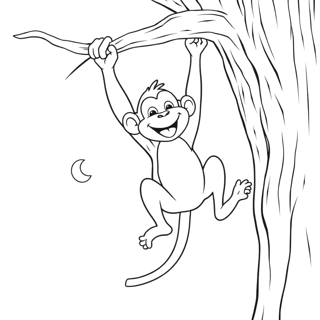 Monkey coloring page