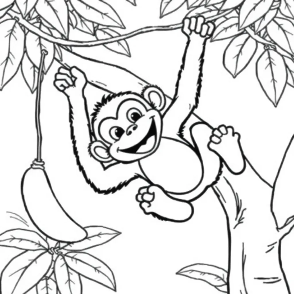Monkey coloring page
