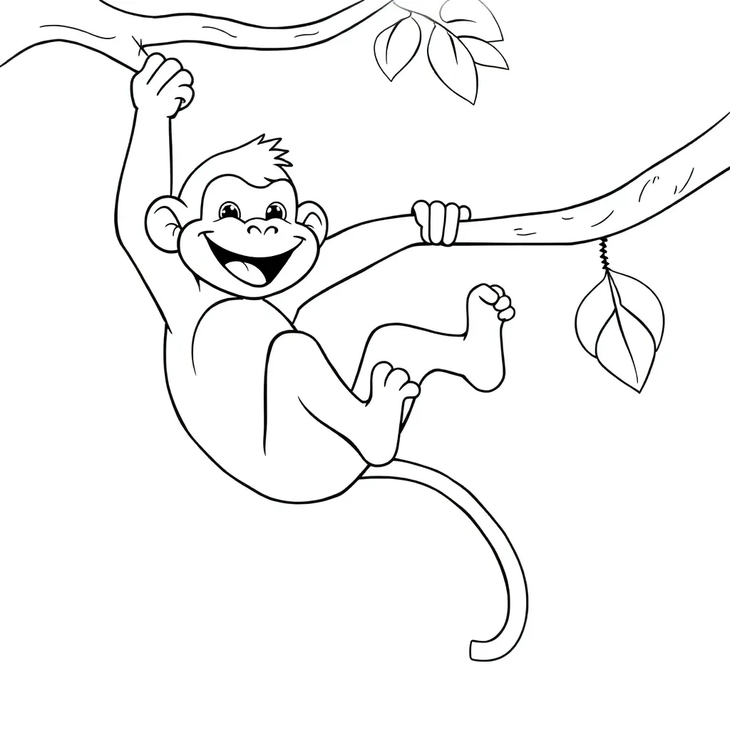 Monkey coloring page
