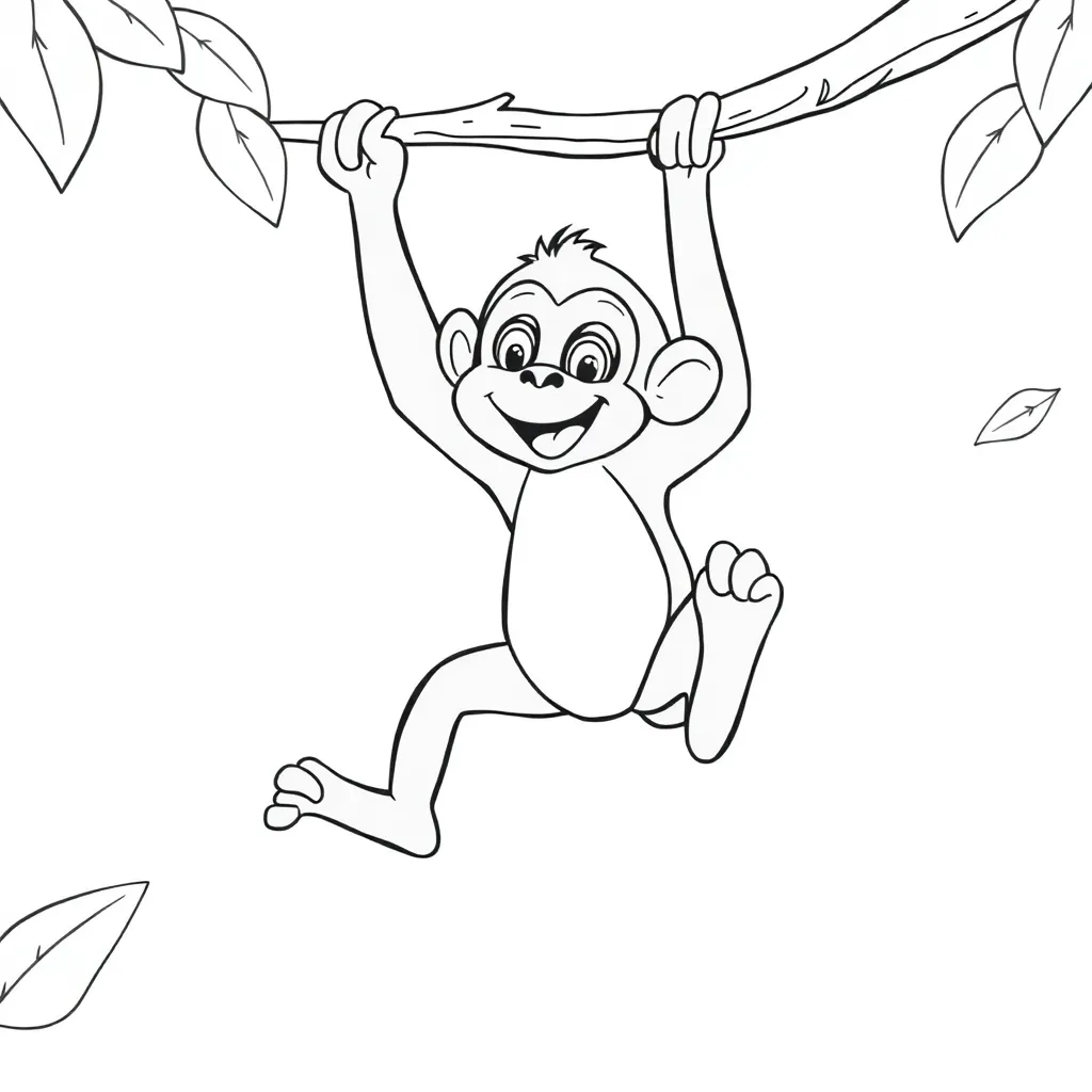 Monkey coloring page