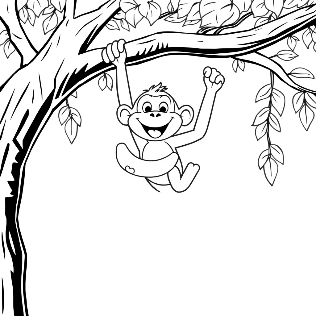 Monkey coloring page