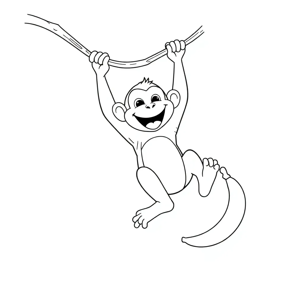 Monkey coloring page