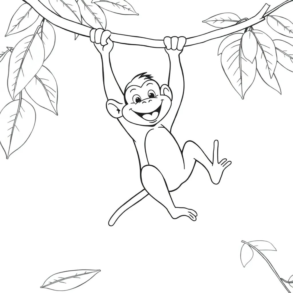Monkey coloring page