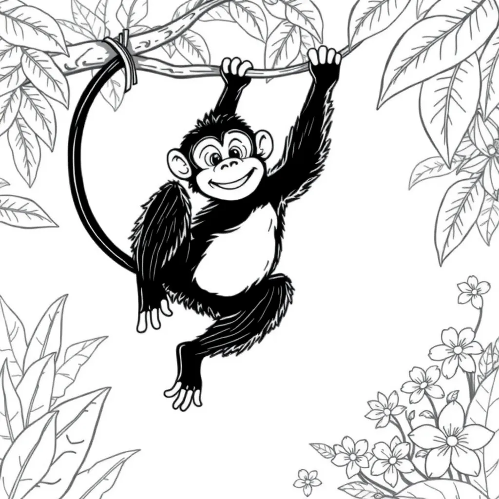 Monkey coloring page