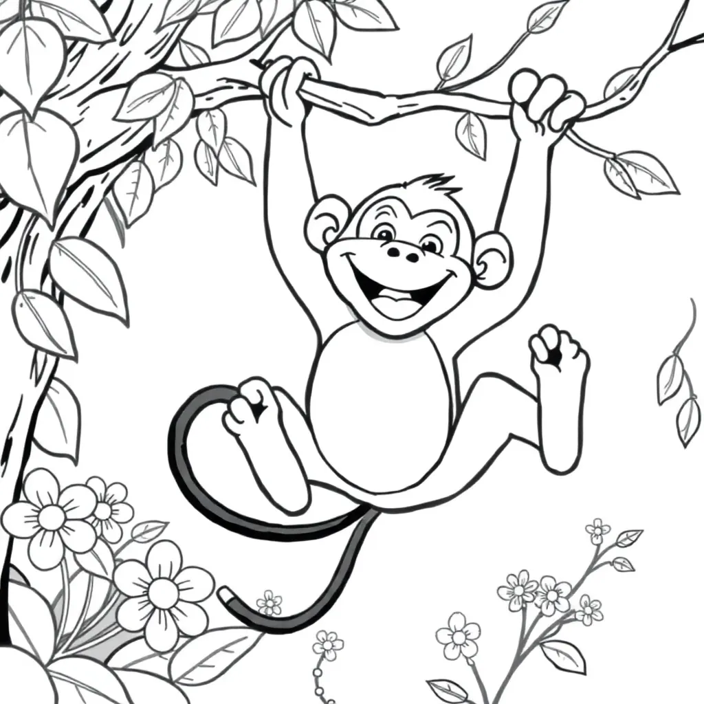 Monkey coloring page