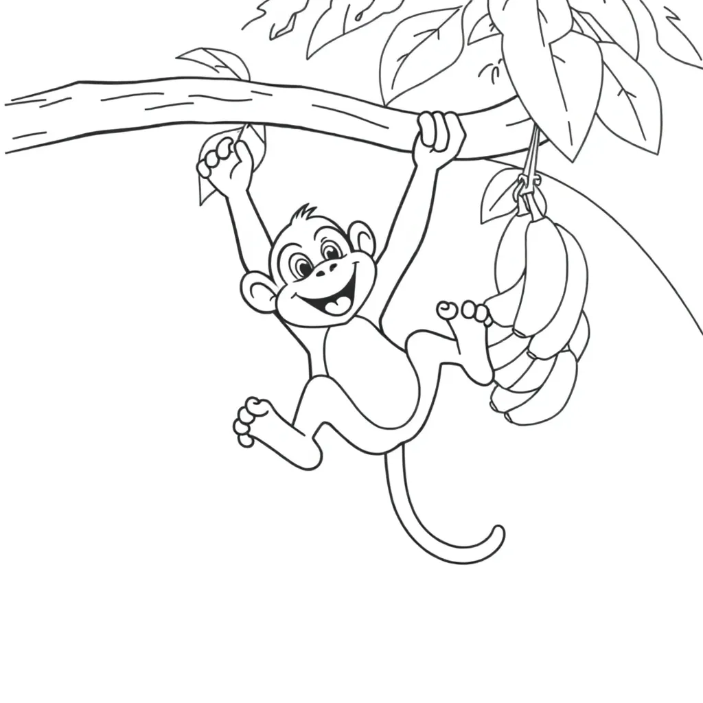 Monkey coloring page