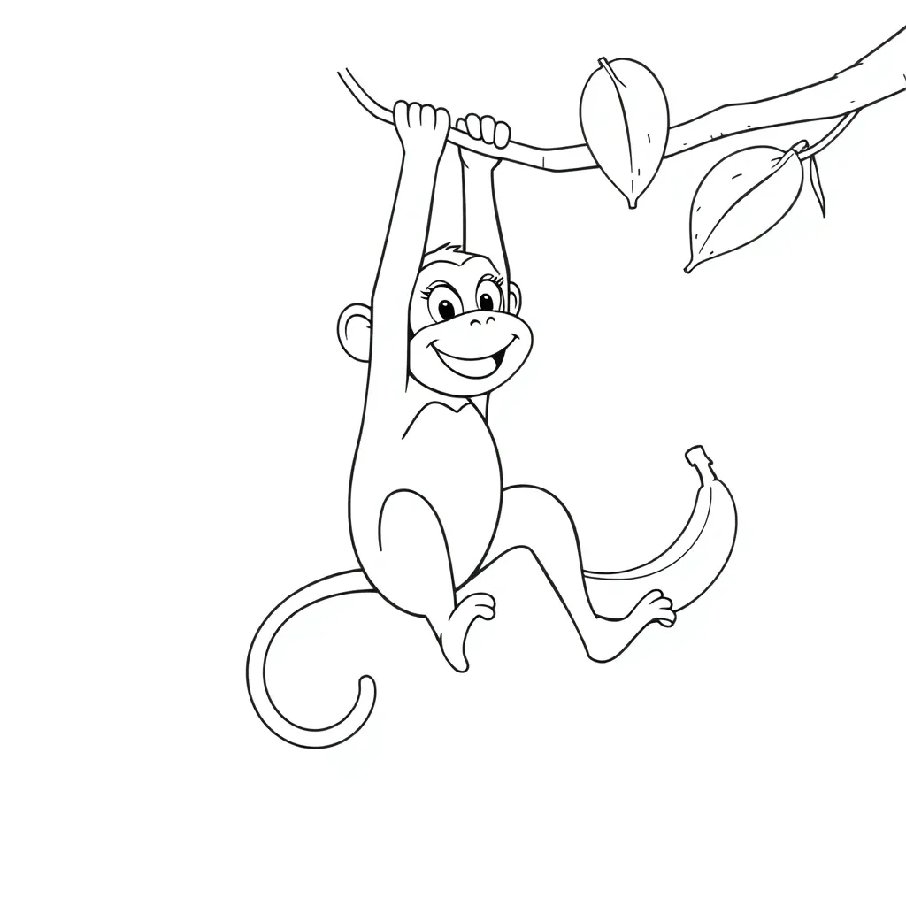 Monkey coloring page