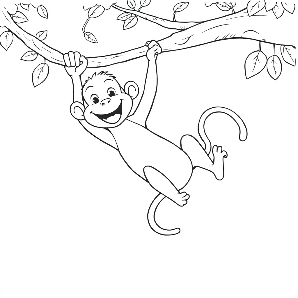 Monkey coloring page