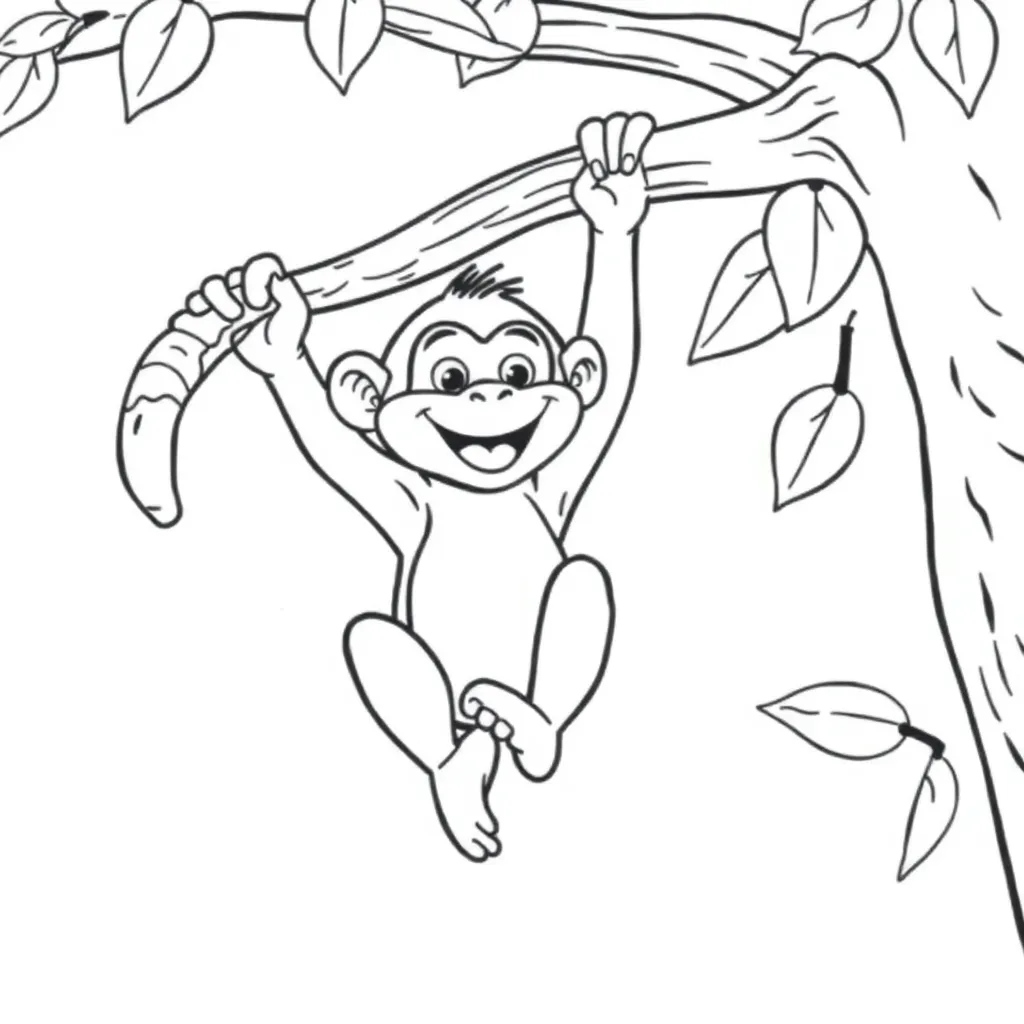 Monkey coloring page