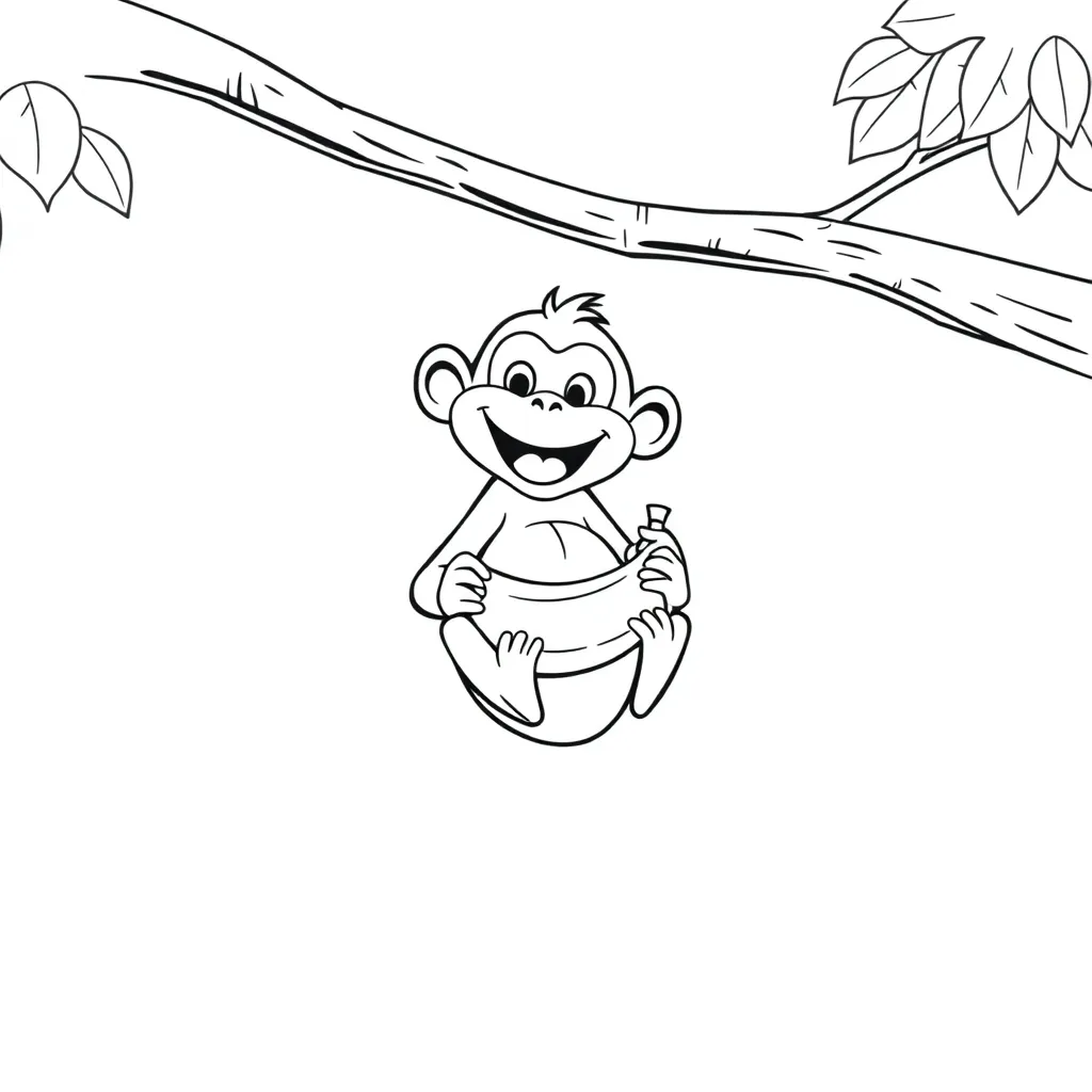 Monkey coloring page