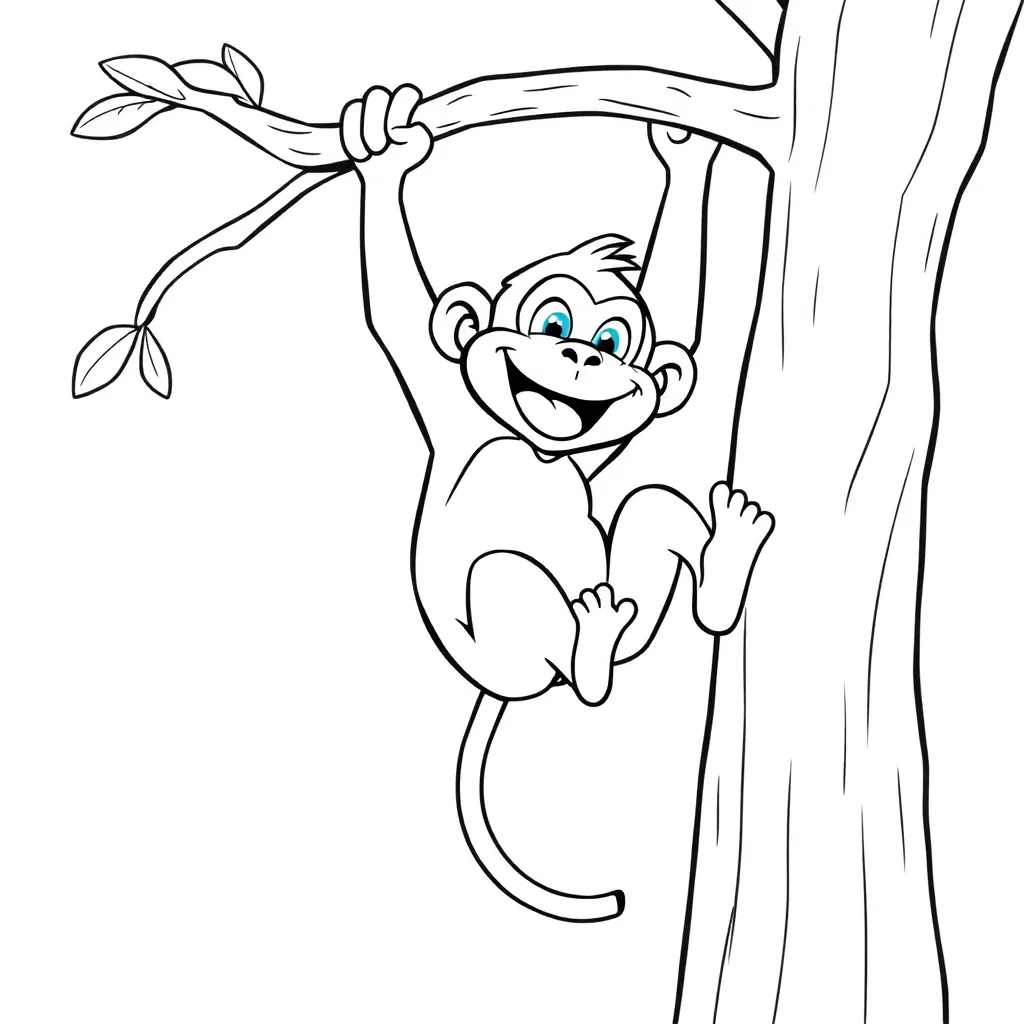 Monkey coloring page