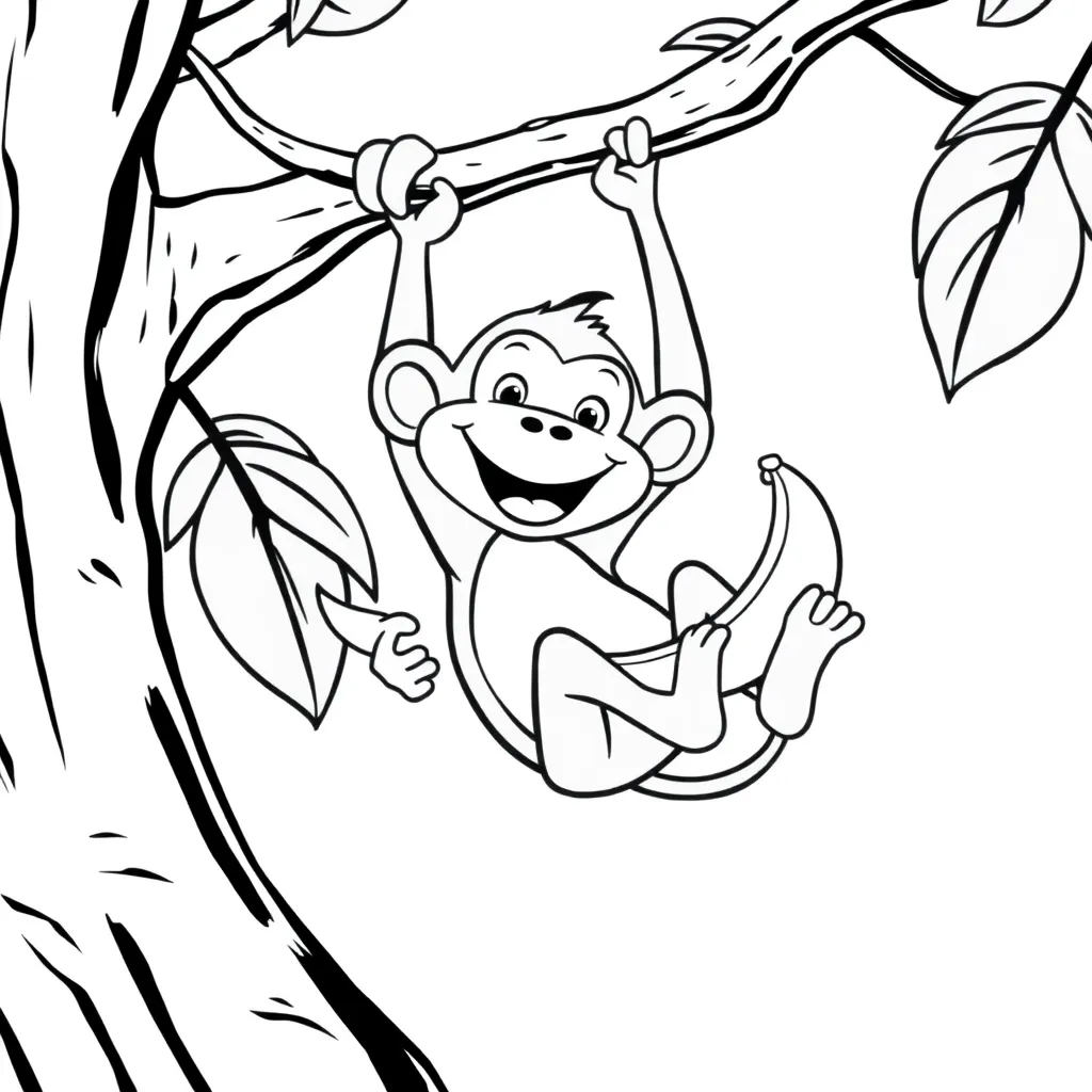 Monkey coloring page
