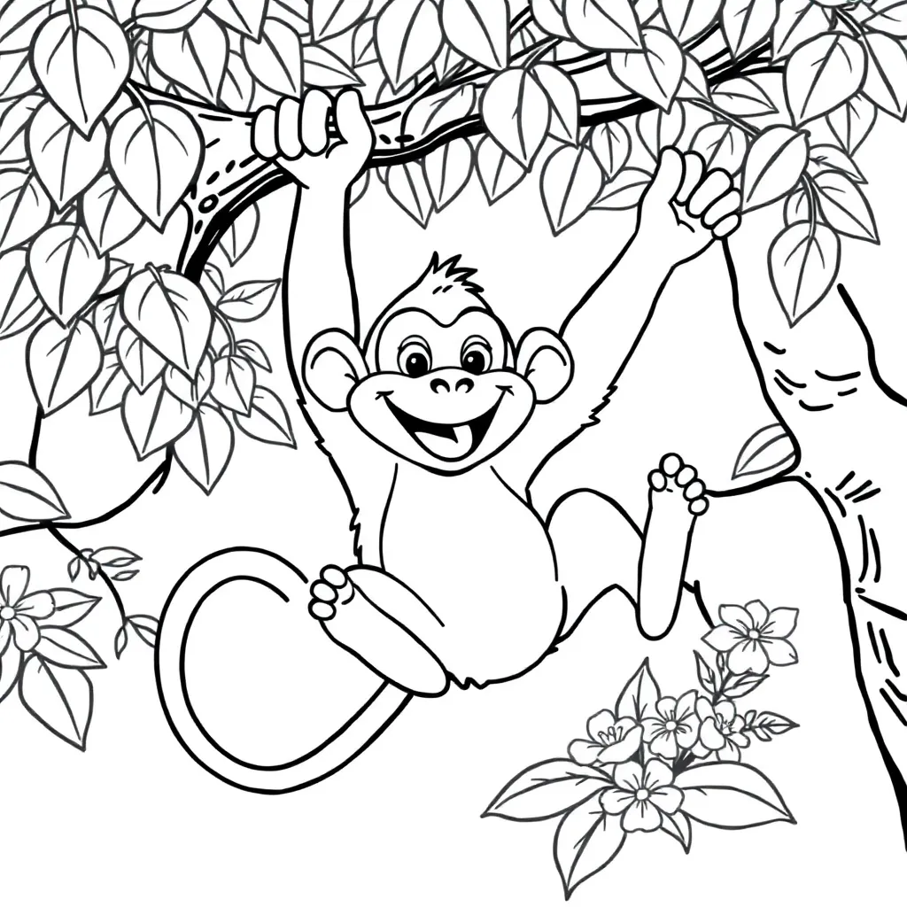 Monkey coloring page