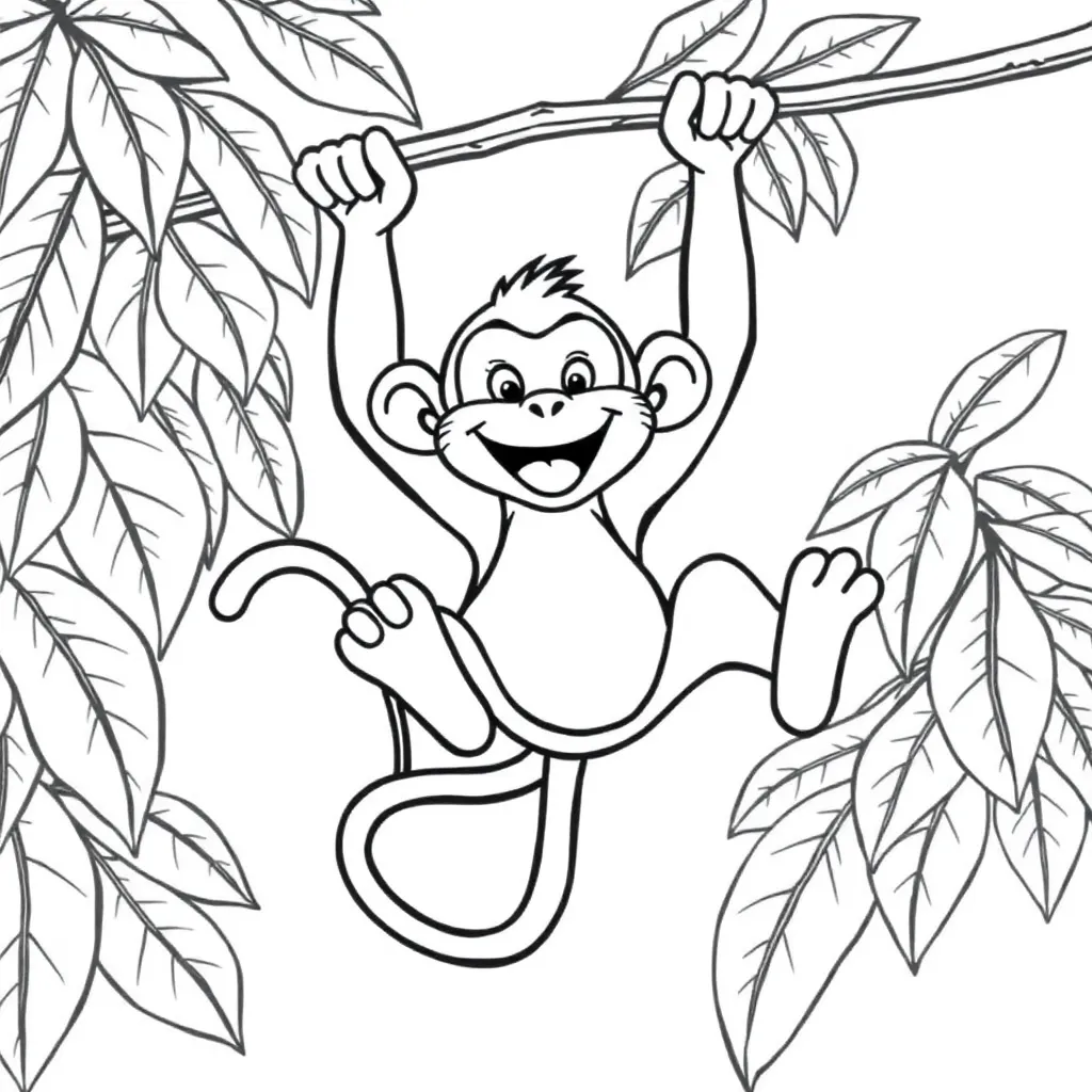 Monkey coloring page