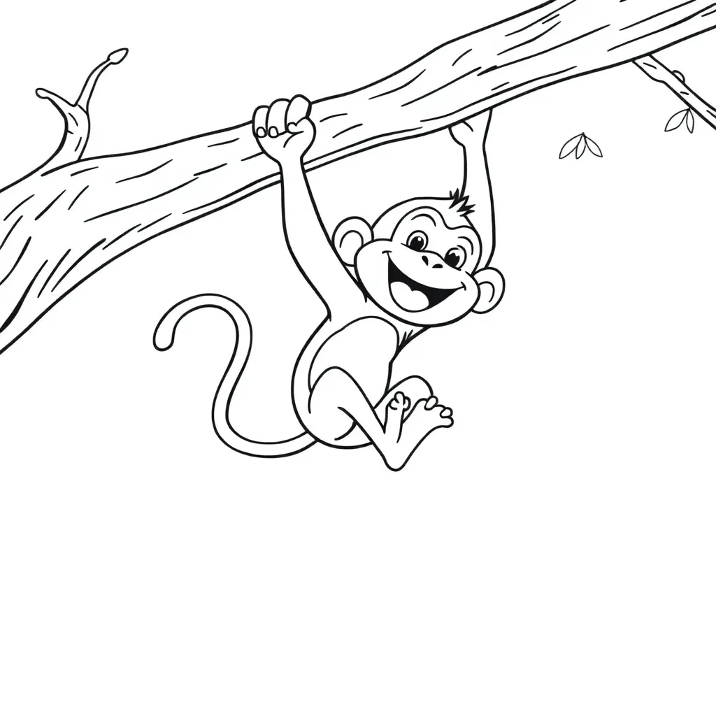Monkey coloring page