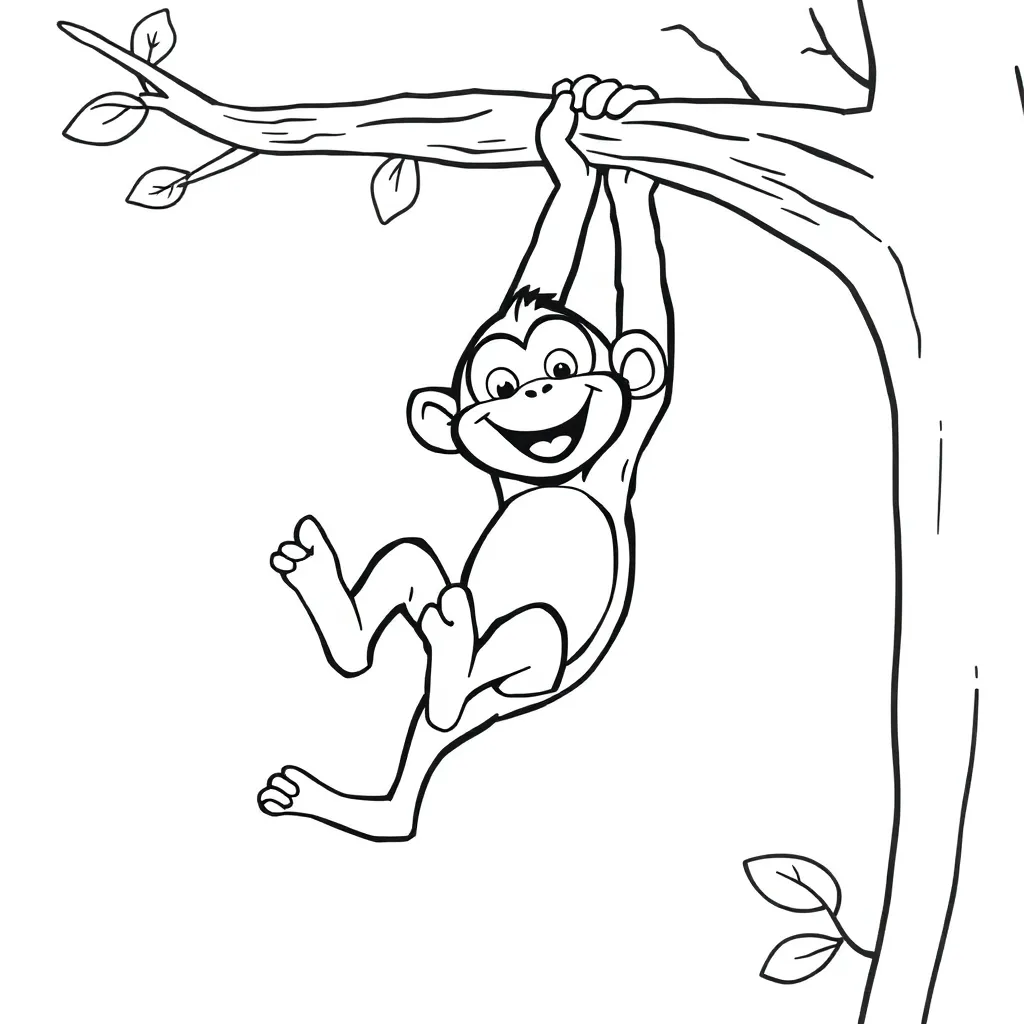 Monkey coloring page