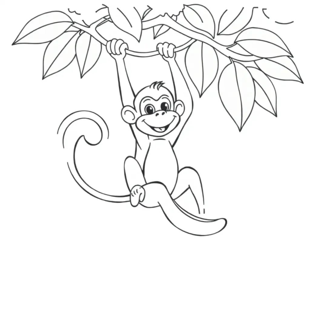 Monkey coloring page