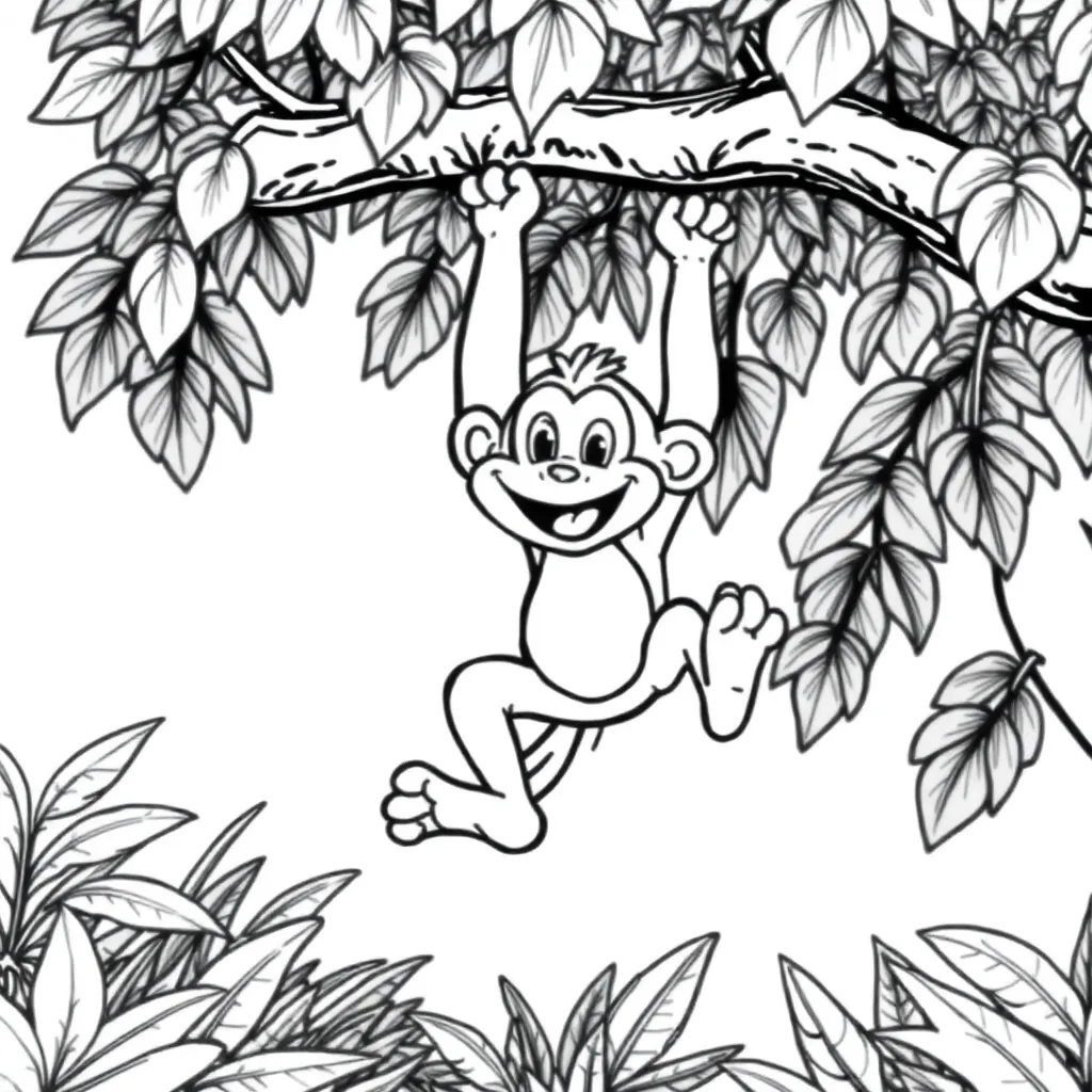 Monkey coloring page