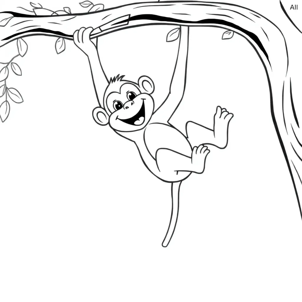 Monkey coloring page