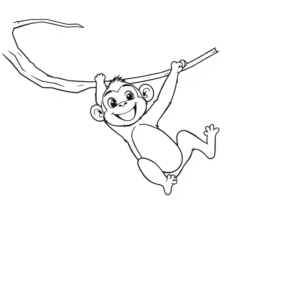Monkey coloring page