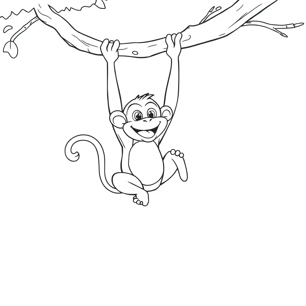 Monkey coloring page