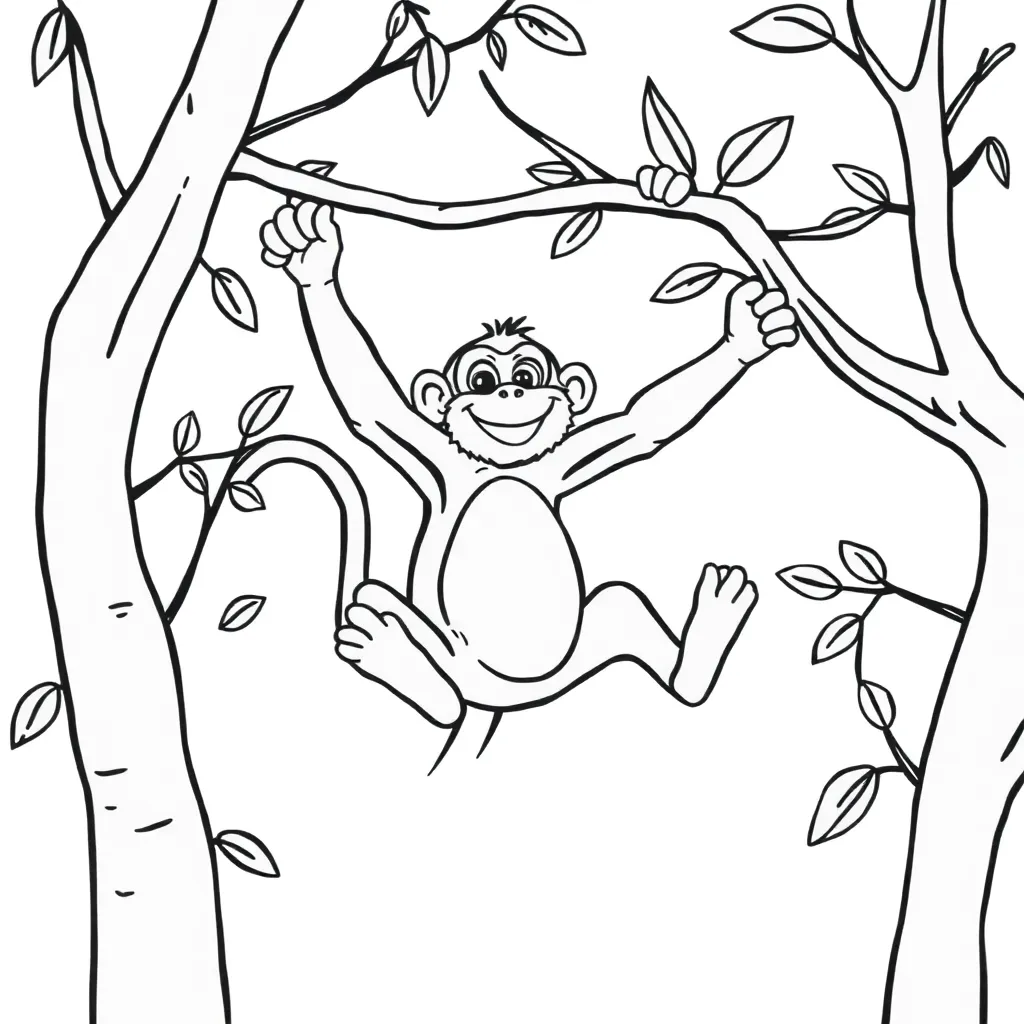 Monkey coloring page
