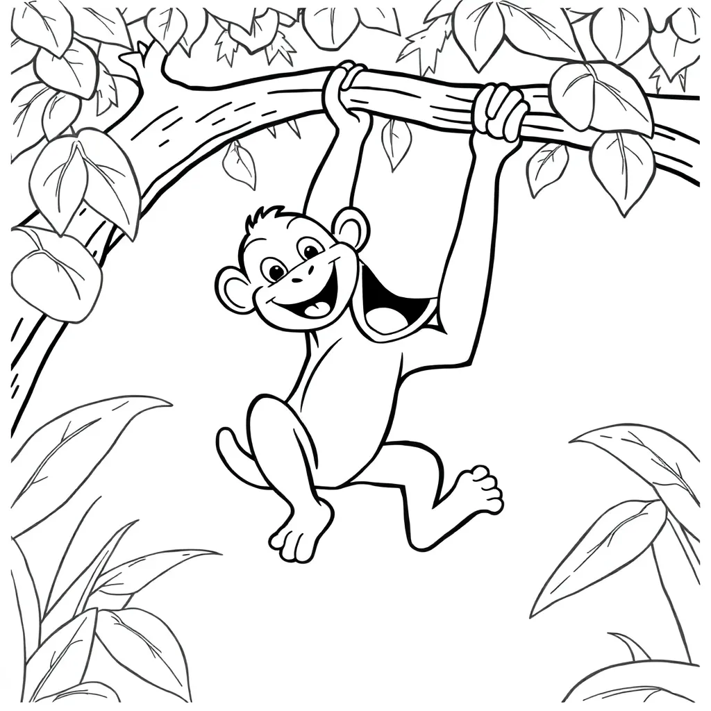 Monkey coloring page