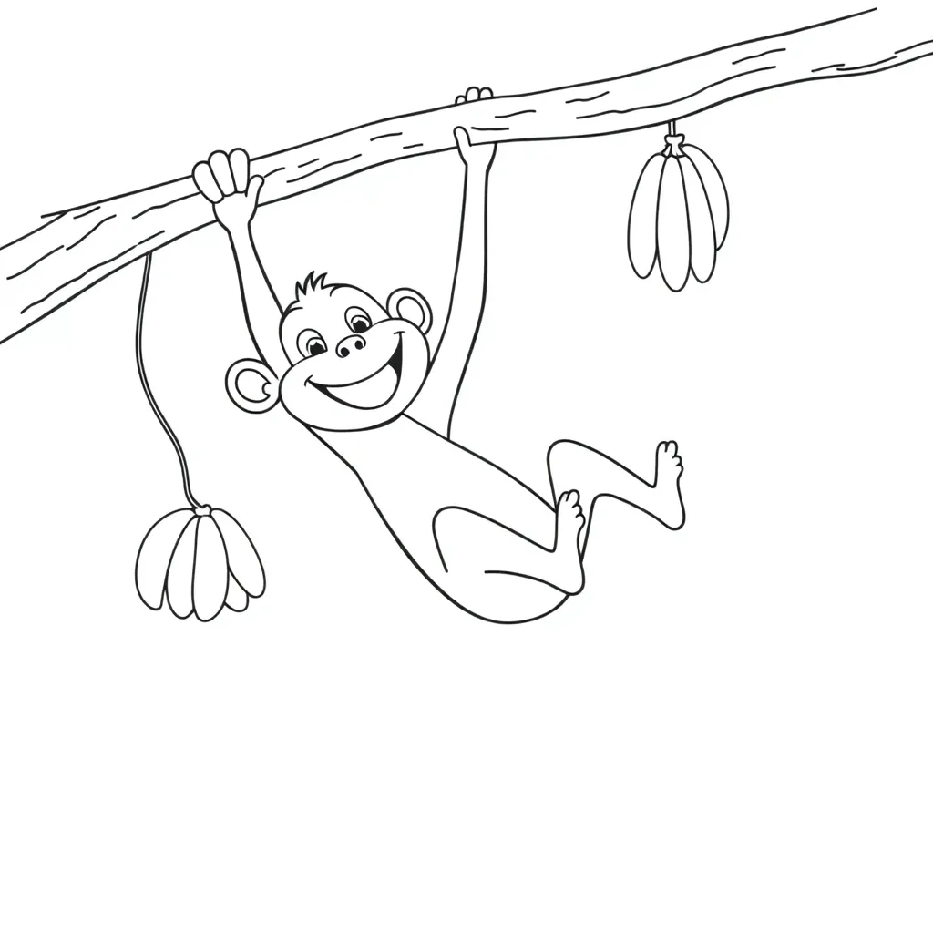 Monkey coloring page