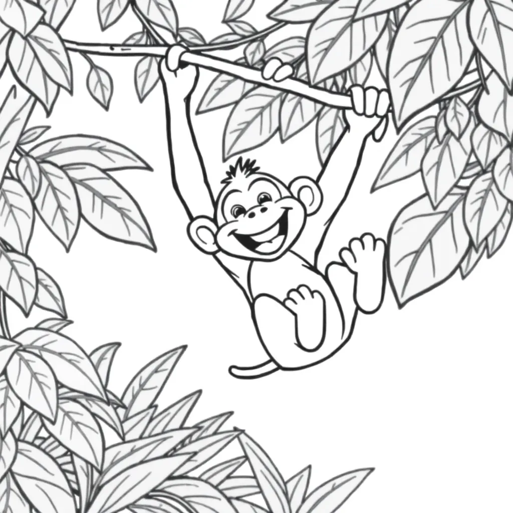 Monkey coloring page